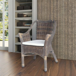 Sillón Monaco, Superventas, Hecho a Mano, Diseño Asiático Moderno, Madera y Ratán, para Villa, Apartamento, Comedor, Hotel y Oficina en Casa - Product Image 4