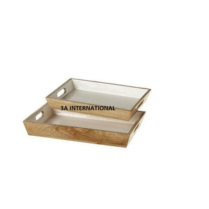 ชุดถาดไม้2ถาดเสิร์ฟอาหารและของหวานแสนอร่อยสำหรับโรงแรมร้านอาหารร้านกาแฟและโรงอาหาร - Product Image 1