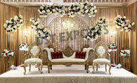 Meubles de scène de mariage design de style italien causeuse de scène de mariage avec chaises assorties canapé de scène de réception de mariage musulman