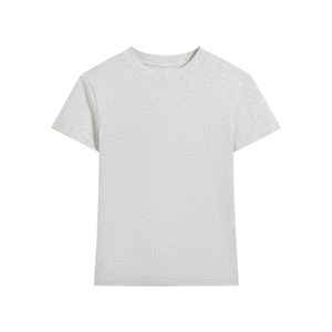 T-shirt décontracté pour femme, coupe ajustée, manches courtes, été, 220 grammes, coton tricoté, logo, anti-froissement, séchage rapide, anti-boulochage, tendance - Product Image 5