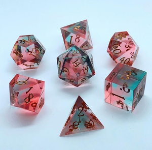 Handmade Resin Dice Set for <b>DND</b> | Sharp Edge Polyhedral RPG Dice with Custom Colors - Product Image 6