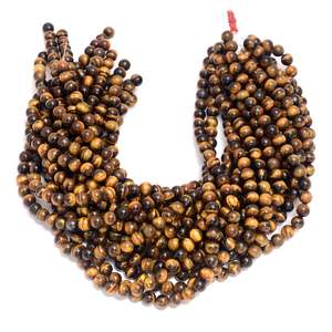 Cadena de Cuentas de Piedra Natural Ojo de Tigre, 15 Pulgadas, Multitamaño, 0.8mm, Perforadas, Color Marrón, Marca Chakralume, para Fabricación de Joyería, Venta al Por Mayor - Product Image 2
