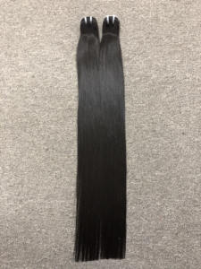 Cheveux humains Remy à double trame lisses, tissage vietnamien, trame de cheveux naturelle noire, styles lisses, cheveux pour tresses - Product Image 3