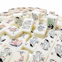 Jeu de tuiles de mahjong américain de luxe personnalisé, 160 pièces, pliable et portable, avec boîte personnalisée, en stock pour le divertissement