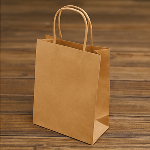 Sac de shopping en papier kraft écologique chic 120g avec poignée, de haute qualité et personnalisable - Product Image 6