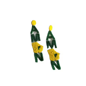 Handmade Beaded Letter Earrings Colorful Yellow <b>Green</b> Dangle Drop <b>Jewelry</b> for Women and Girls New Style 2025 - Product Image 1