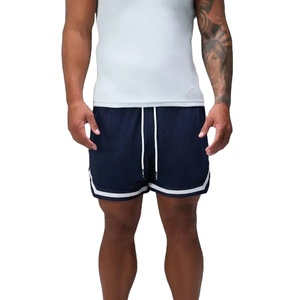 กางเกงขาสั้นผ้าแคนวาสตาข่ายเอวกลางทรงสปอร์ตป้องกันรอยยับพร้อมโลโก้สั่งทำสำหรับผู้ชายขายส่งจำนวนมาก - Product Image 1