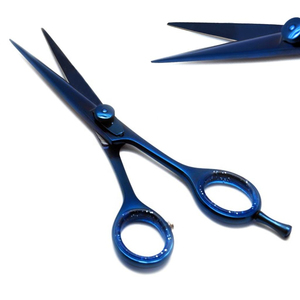 Tijeras de Peluquería Kaamir Instruments de Alta Calidad, Rectas, para Diestros, de Acero Inoxidable, Color Azul Plasma, Ligeras, con Punta de Cuchilla Afilada - Product Image 5