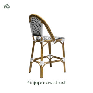 Silla de Ratán de Aluminio Moderna para Restaurante Francés al Aire Libre, con Reposabrazos, Color Café Suave, para Jardín, Patio, Bistro, Comedor, Apartamento, Impermeable - Product Image 3