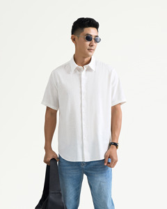 Men's Short Sleeve Cotton-<b>Linen</b> Blend Shirt Regular Fit Lightweight Breathable Casual Autumn Wear Everyday Comfort Routine - Product Image 1