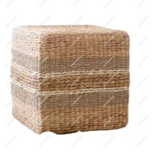 Cor natural não-tóxico retangular feito à mão otomano tecido rústico rattan almofada de decoração fezes osso incrustação console - Product Image 1