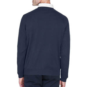 <b>Men's</b> Pullover <b>V</b>-<b>Neck</b> 100% Cotton Solid Color <b>Sweater</b> Autumn and Winter Long Sleeve Casual <b>Sweater</b> - Product Image 5