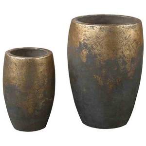 Jarrones de metal con forma antigua de nuevo aspecto con artesanía de primera calidad para acentos elegantes de decoración del hogar y diseños de inspiración vintage - Product Image 6