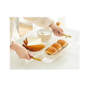 Bandeja de acrílico transparente Organizador de escritorio Bandeja rectangular Bandeja de servicio de acrílico transparente redonda - Product Image 1