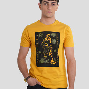 T-shirts en coton de qualité supérieure fabriqués en Inde pour hommes motif imprimé en tissu doux bio-lavé à manches courtes coupe ajustée vêtements d'été décontractés - Product Image 1