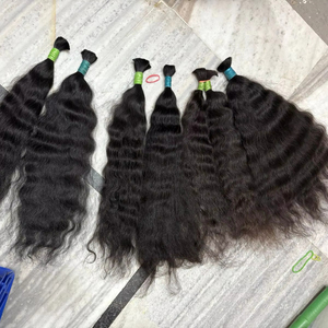 Extensions de cheveux humains du temple indien bouclés naturels à 100%, sans produits chimiques, sans cheveux humains doux vierges non traités à la vapeur - Product Image 6