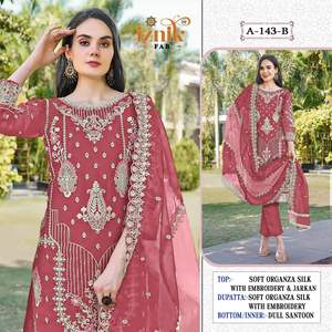 Qualité supérieure indien Pakistan ethnique lourd Organza Salwar costumes Dupatta broderie avec travail en gros approvisionnement d'usine - Product Image 5