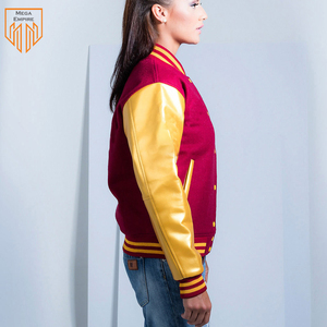 เสื้อแจ็กเก็ตทีมเบสบอลมหาวิทยาลัยของผู้หญิงเสื้อแขนเสื้อหนัง PU ระบายอากาศได้ดี - Product Image 3