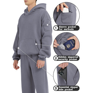 2025 personnalisé LOGO bouffée impression 450GSM français éponge extérieur hommes sweats à capuche chaud polaire lourd sweats à capuche surdimensionnés pour hommes - Product Image 2
