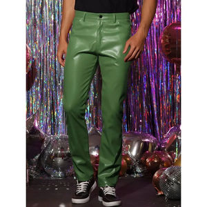 PromotionNewest Modèle Skinny Fit Pantalon en cuir véritable Tenue décontractée Respirant Pantalon en cuir personnalisé de haute qualité - Product Image 3