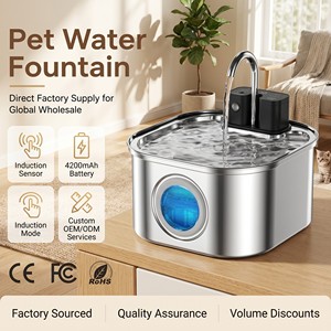 <span class=keywords><strong>Fontaine</strong></span> <span class=keywords><strong>à</strong></span> <span class=keywords><strong>eau</strong></span> pour animaux de compagnie en forme de bouteille de 3,2 L avec capteur d'induction, vente en gros, directement de l'usine - Product Image 1