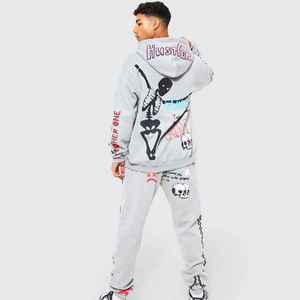 2025 Winter <b>Fashion</b> <b>Design</b> Track Suit for Men High Quality Customizable DTG Side Stripe Pant With Logo Includes Pant and Shirt - Product Image 5