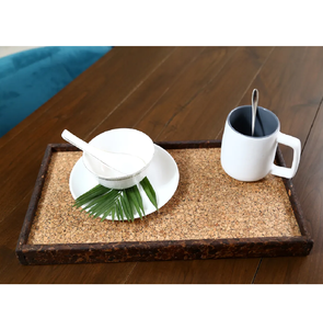 2025 Vente chaude Personnalisable Carré Absorbable Boisson Plateau De Service Naturel Fine Liège Blancs Plateaux Réutilisables - Product Image 2