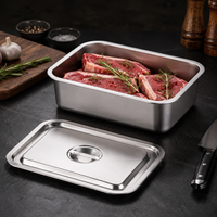 Bac Gastronorm en Acier Inoxydable, Plateau de Buffet Profond Carré Rectangulaire avec Couvercle pour Hôtels, Restaurants et Traiteurs