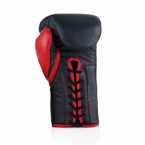 Équipement d'entraînement OEM personnalisé de haute qualité en cuir rouge et noir à lacets pour les gants de frappe de kickboxing et de combat - Product Image 5