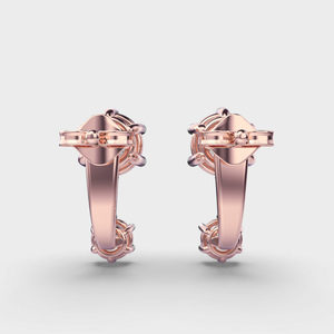 Pendientes de diamantes cultivados en laboratorio redondos de dos piedras, tendencia elegante, oro sólido de 14 quilates para boda o compromiso - Product Image 2