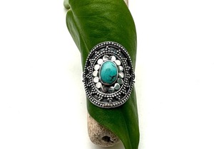 Joyas de piedras preciosas turquesas para mujer, anillo de estilo bohemio de plata, joyería de plata de ley 925, anillo hecho a mano de tendencia, Regalo para mamá - Product Image 2