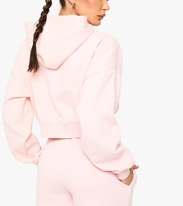 Sudadera con Capucha Corta de Algodón 350GSM OEM para Mujer, Estilo Holgado, Sin Cordones, Moda Urbana, para Ciclismo y Running - Product Image 6