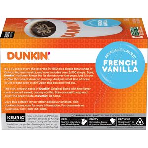 Café con Sabor a Vainilla Francesa Dunkin', 10 Cápsulas Keurig K-Cup - Product Image 4
