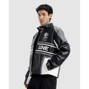 Blouson de motard en similicuir d'agneau véritable, col montant, fermeture éclair, teinture unie, réversible, imperméable, taille XS - Product Image 2