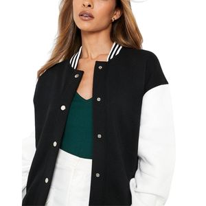 แจ็กเก็ตผ้ากำมะหยี่ปักลายตัวอักษรมหาวิทยาลัยสำหรับผู้ชายผู้หญิงคอตตอน100% ระบายอากาศคอตตอนแขนฤดูหนาว - Product Image 2