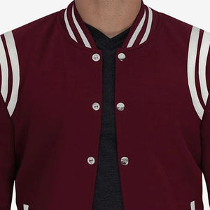 Chaqueta Bomber de Béisbol Varsity Personalizada para Hombre, de Invierno, de Lona, Resistente al Viento, Diseño Casual y Moderno, Cuello Alto Sólido, Bolsillos de Tela - Product Image 5