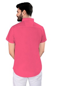Wholesale <b>Men</b> <b>Red</b> Coral Satin Short Sleeve Business <b>Shirt</b> Non Iron Anti Wrinkle Breathable Collared Formal Professional Wear - Product Image 3