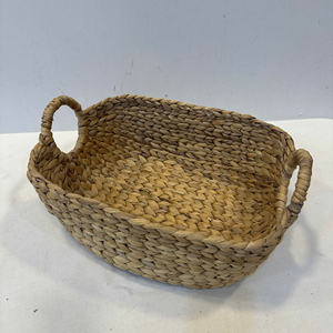 ตะกร้าเก็บของทรงรีจากผักตบชวา รักษ์โลก หรูหรา ใช้งานได้หลากหลาย ขนาด M - Product Image 3