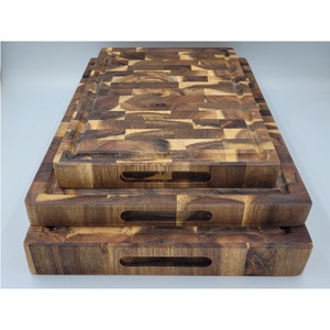 Huhipro New Top Planche à découper en acacia naturel et bloc à découper Paquet combiné 35x25x2.5cm & 30x20x2.5cm Rectangle Vietnam - Product Image 4