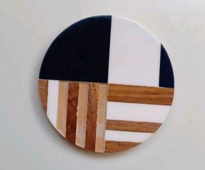 Planche à fromage créative en bois d'acacia et marbre Planche à découper durable avec logo personnalisé en forme de rectangle - Product Image 4