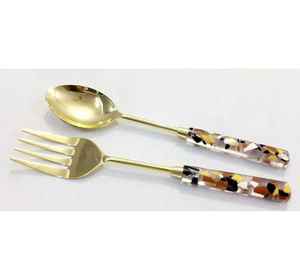 Haute qualité 18/8 acier inoxydable salade serveur ensemble résine poignée noël vente chaude pour mariage Restaurants couverts pour cuisine - Product Image 6