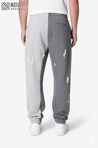 Pantalón recto holgado de alta calidad, ropa de calle personalizada, pantalones de chándal, pantalones de chándal acampanados apilados con cordón de retazos de tinta para hombre, Invierno - Product Image 4