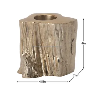 Portavelas de Madera con Forma de Columna, Decoración para el Hogar, Acabado con Textura Natural - Product Image 6