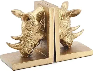 Rhinoceros Statue Collectible Animal Sculpture for Decoration Bookends Elephant Head Big Size <b>Book</b> <b>Ends</b> - Product Image 2