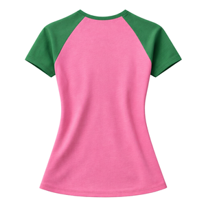 T-shirt à manches raglan rose Soror, sororité grecque, t-shirt rose et vert pour femmes, sororité universitaire, vêtements décontractés élégants - Product Image 4