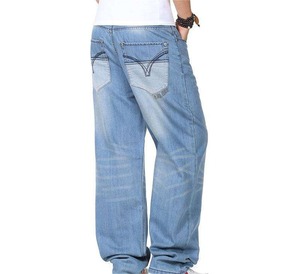 Pantalones Vaqueros Holgados de Lona Ligera para Hombre, Estilo Casual, Lavado a la Piedra, Pantalones de Mezclilla, Logotipo Personalizado al por Mayor, Ropa Urbana - Product Image 2