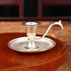 Doublure Design Métal Argent Bougeoir Cône pour La Maison et De Mariage Éclairage De Table Décor À La Main Bougeoir - Product Image 4