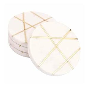 Sous-verre en marbre de qualité supérieure avec verre de tasse à thé en laiton pour la fabrication de sous-verre de café de taille personnalisée en gros - Product Image 4