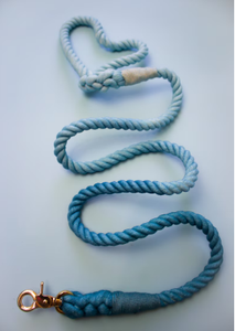 Blue / Teal Ombre Braided Rope <b>Dog</b> <b>Leash</b> - Product Image 2