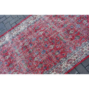 พรมวินเทจขนาด 3.9x6.9 ฟุต พรมตุรกี พรมลายสัตว์สีแดง - Product Image 5
